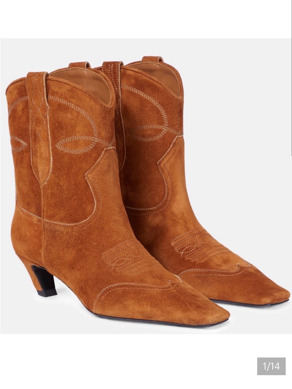 KHAITE Suede Dallas Ankle Boot